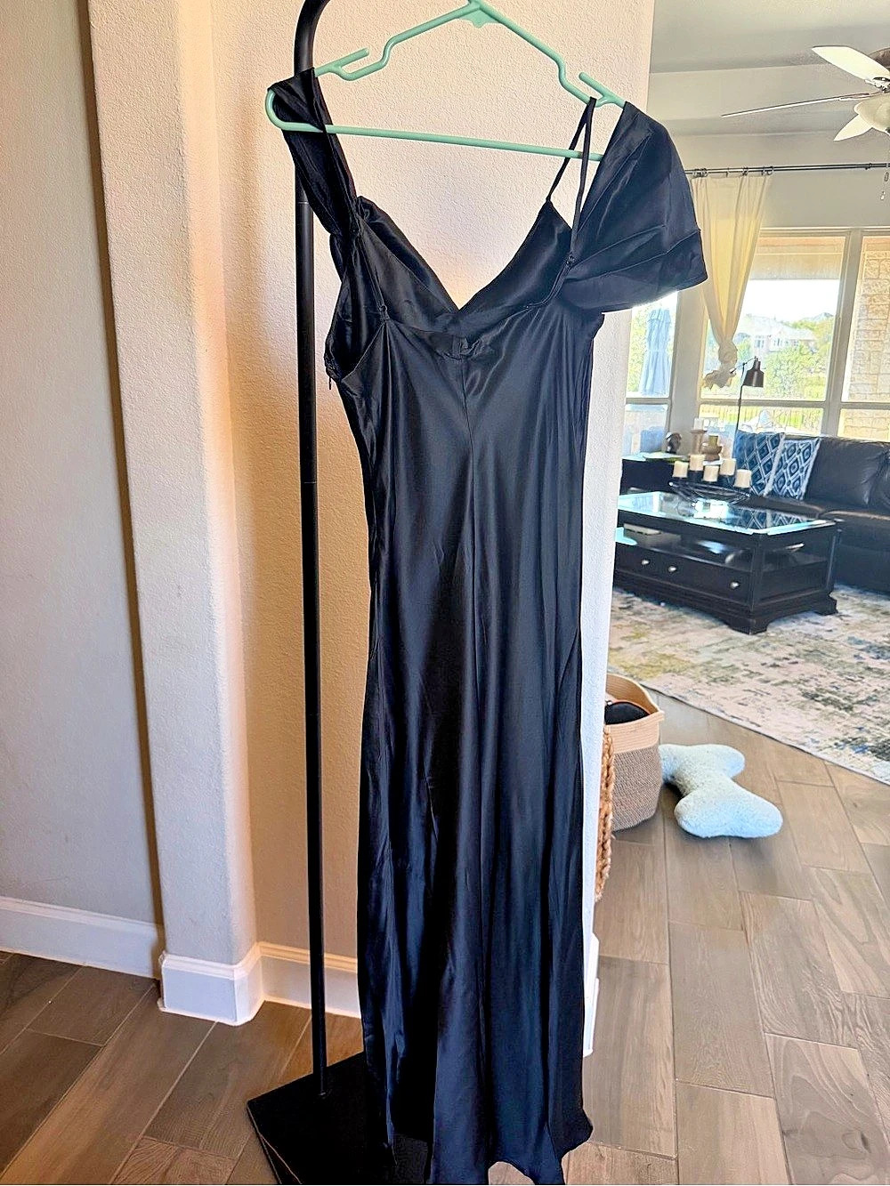 Quince Washable Silk Draped Shoulder Maxi Dress Silk M
